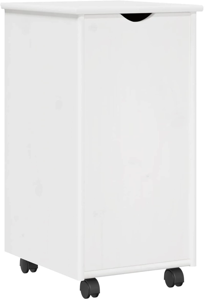 vidaXL Κινητό Ντουλάπι Λευκό 34 x 39 x 65,5 cm Στερεό ξύλο πεύκου