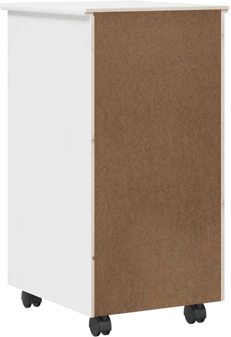 vidaXL Κινητό Ντουλάπι Λευκό 34 x 39 x 65,5 cm Στερεό ξύλο πεύκου