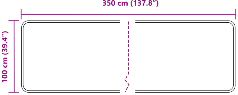 vidaXL Χαλί Runner MARSA Μαύρο 100 x 350 εκ. Πολυέστερ και PVC