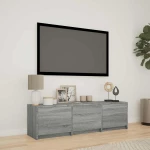 vidaXL Τηλεοπτική βιβλιοθήκη με LED Γκρι Σονομά 140 x 34 x 40 εκ