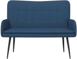 vidaXL Καναπές 2 ατόμων Μπλε 115 x 61 x 87 εκ. Ύφασμα