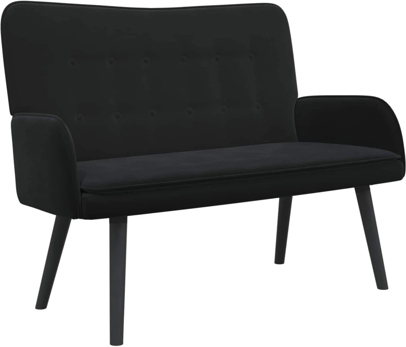 vidaXL Διθέσιος Καναπές Μαύρο 115 x 61 x 87 εκ. Βελούδο