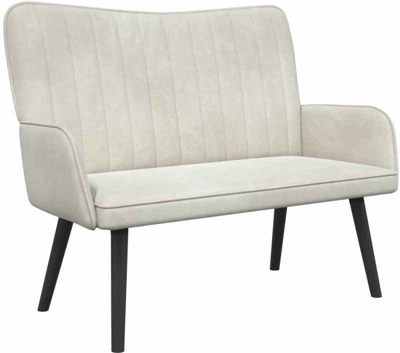 vidaXL Διθέσιος Καναπές Κρεμ 115 x 61 x 87 εκ. Βελούδο
