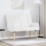 vidaXL Διθέσιος Καναπές Λευκός 115 x 61 x 87 εκ. ύφασμα