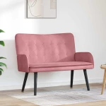 vidaXL Διθέσιος Καναπές Ροζ 115 x 61 x 87 εκ. Βελούδο