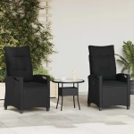 vidaXL Καρέκλα Κήπου 2 pcs Μαύρο 56 x 64 x 94 εκ.
