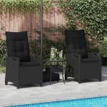 vidaXL Καρέκλα Κήπου 2 pcs Μαύρο 56 x 64 x 94 εκ.