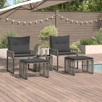 vidaXL Σετ Εξωτερικών Επίπλων με μαξιλάρι 11 pcs Γκρι και Σκούρο Γκρι