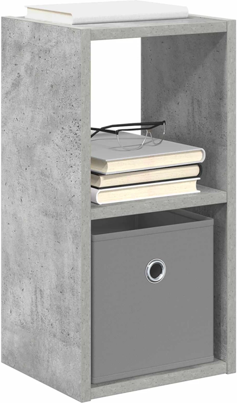 vidaXL Κομοδίνο Σκυρόδεμα Γκρι 25,5 x 22 x 49,5 εκ Επεξεργασμένο ξύλο
