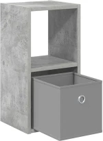 vidaXL Κομοδίνο Σκυρόδεμα Γκρι 25,5 x 22 x 49,5 εκ Επεξεργασμένο ξύλο