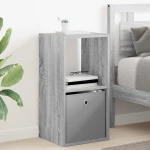 vidaXL Κομοδίνο Γκρίζο Σονομα 35 x 32 x 68,5 εκ Επεξεργασμένο ξύλο