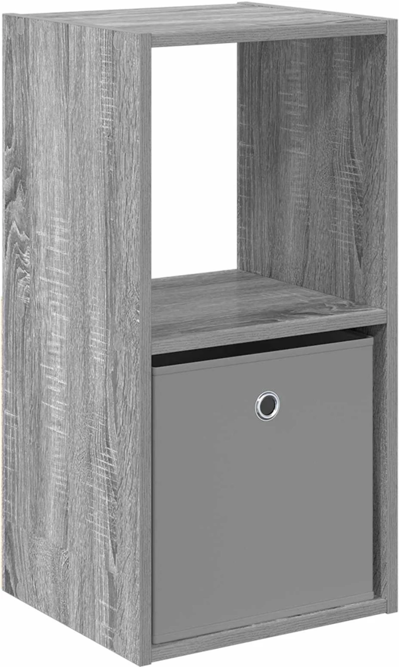vidaXL Κομοδίνο Γκρίζο Σονομα 35 x 32 x 68,5 εκ Επεξεργασμένο ξύλο