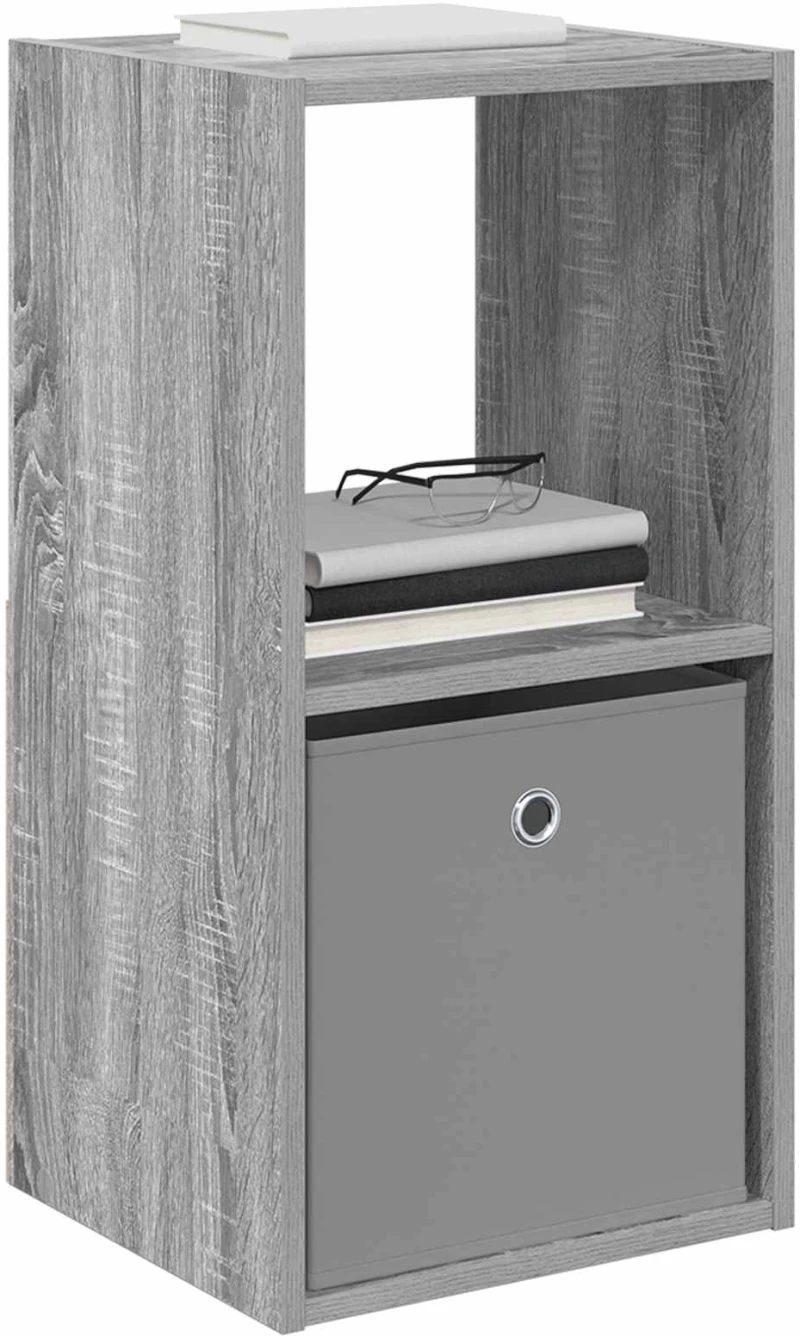 vidaXL Κομοδίνο Γκρίζο Σονομα 35 x 32 x 68,5 εκ Επεξεργασμένο ξύλο
