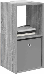 vidaXL Κομοδίνο Γκρίζο Σονομα 35 x 32 x 68,5 εκ Επεξεργασμένο ξύλο