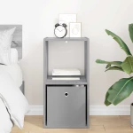 vidaXL Κομοδίνο Γκρίζο Σονομα 35 x 32 x 68,5 εκ Επεξεργασμένο ξύλο