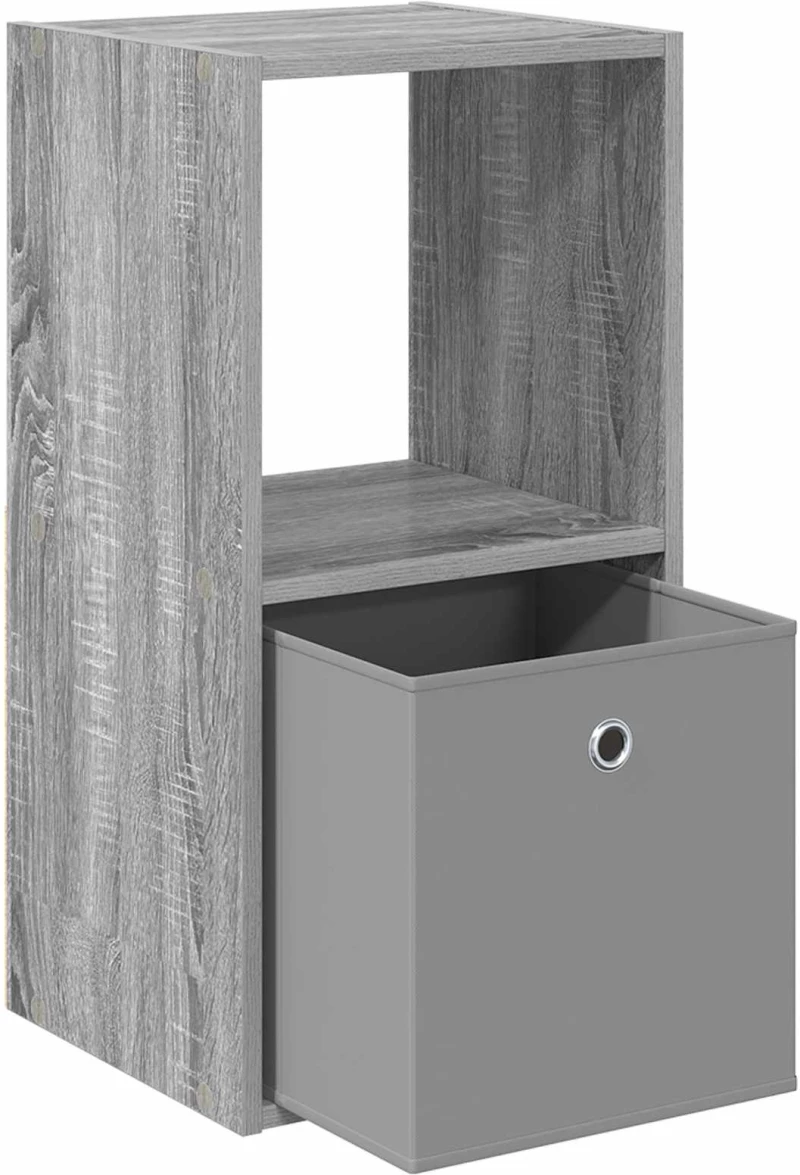 vidaXL Κομοδίνο Γκρίζο Σονομα 35 x 32 x 68,5 εκ Επεξεργασμένο ξύλο