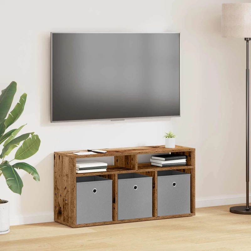 vidaXL Χαμηλό γραφείο με συρτάρι Παλιό ξύλο 87 x 27,5 x 43 εκ