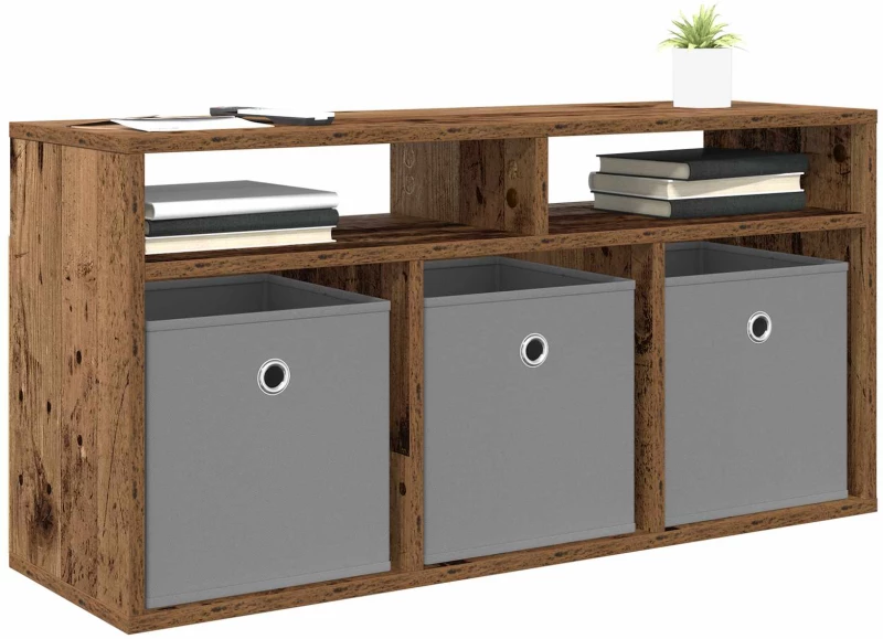 vidaXL Χαμηλό γραφείο με συρτάρι Παλιό ξύλο 87 x 27,5 x 43 εκ