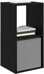 vidaXL Κομοδίνο 2 pcs Μαύρη Οξυά 35 x 32 x 68,5 εκ Επεξεργασμένο ξύλο