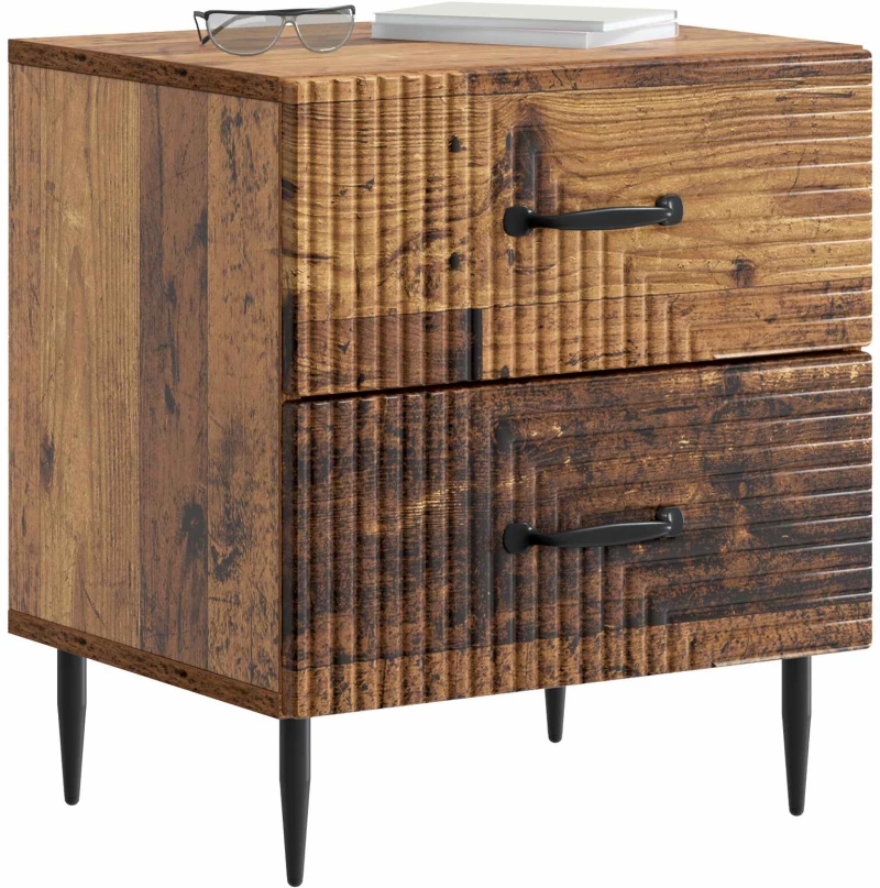 vidaXL Κομοδίνο Παλαιωμένο ξύλο 43 x 34,5 x 47,5 εκ Επεξεργασμένο Ξύλο