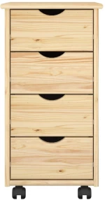 vidaXL Κινητό Ντουλάπι Καφέ 65,5 x 34 x 39 εκ. Στερεό ξύλο πεύκου