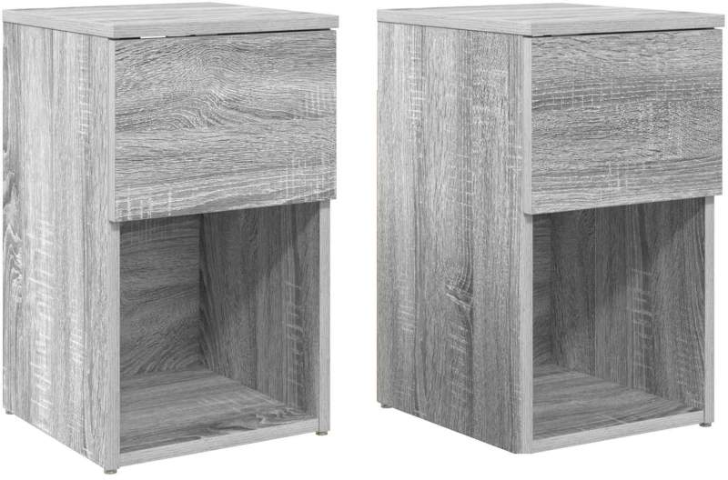vidaXL Ντουλάπι κρεβατιού 2 pcs Γκρι Sonoma 29 x 31,5 x 49 εκ