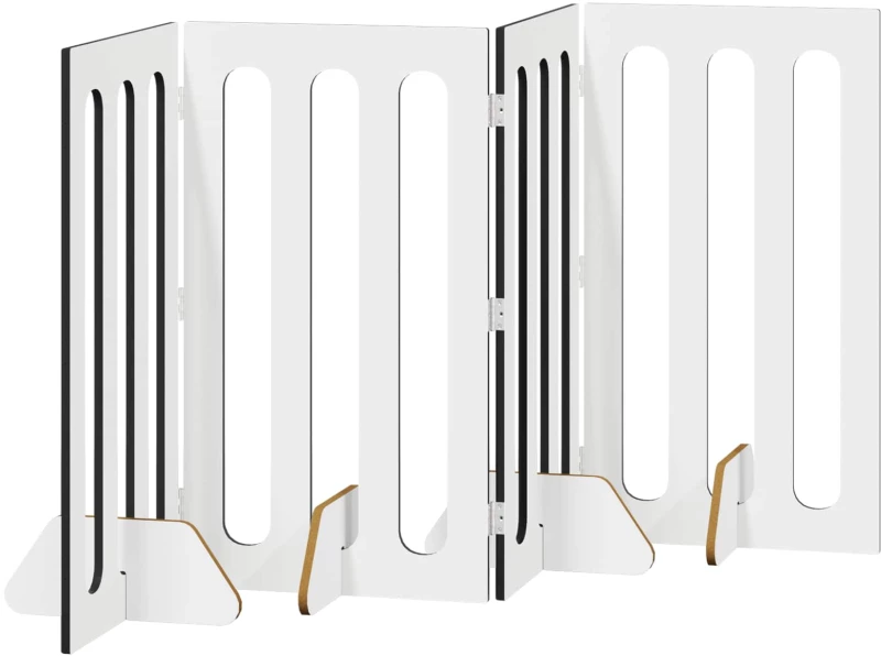 vidaXL Αναδιπλούμενη περίφραξη κατοικίδιων 4 pcs Μαύρη Δρυς