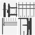 vidaXL Πύλη Φράχτη HORST 100 x 75 cm Μέταλλο Μαύρο Κλειδώσιμο