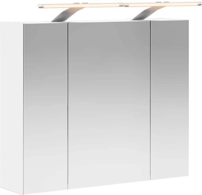 vidaXL Καθρέφτης Ντουλάπα Μπάνιου Λευκό 60 x 14,5 x 50 εκ