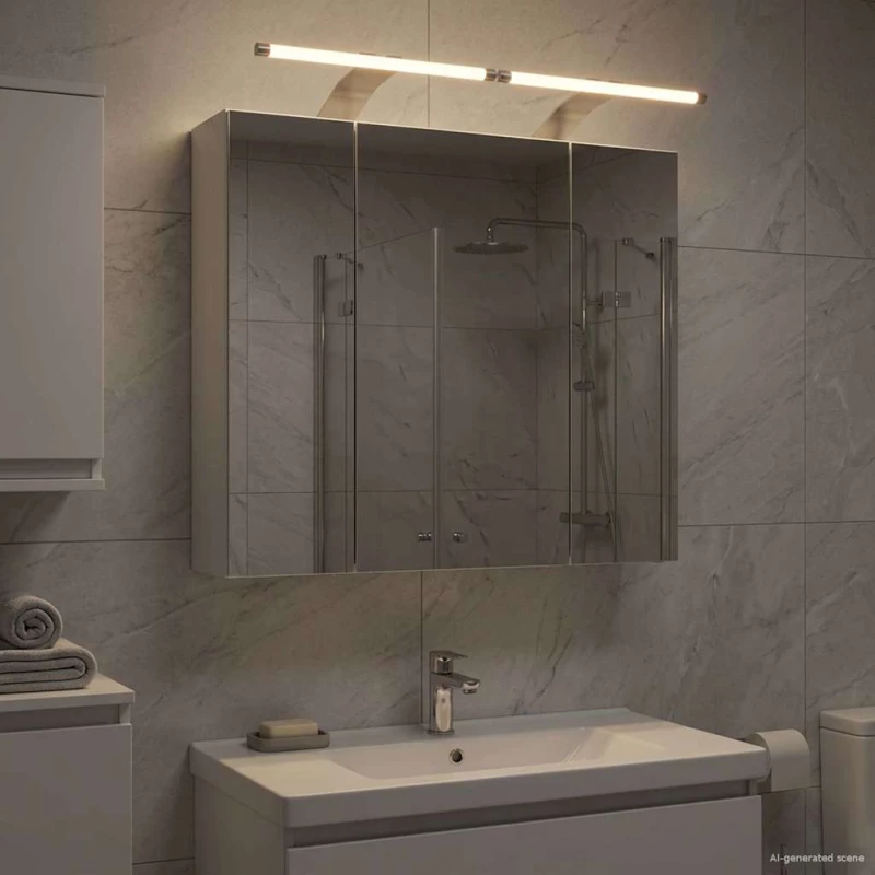 vidaXL Καθρέφτης Ντουλάπα Μπάνιου Λευκό 60 x 14,5 x 50 εκ