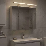 vidaXL Καθρέφτης Ντουλάπα Μπάνιου Λευκό 60 x 14,5 x 50 εκ