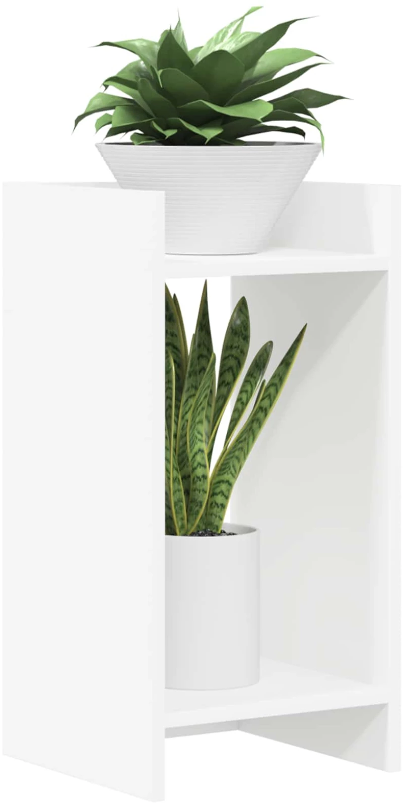 vidaXL Βάση φυτών Λευκός 30 x 30 x 60 cm Μηχανικά επεξεργασμένο ξύλο