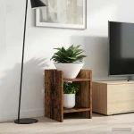 vidaXL Βάση φυτών με ράφι 2 pcs Παλιό ξύλο 30 x 30 x 40 cm