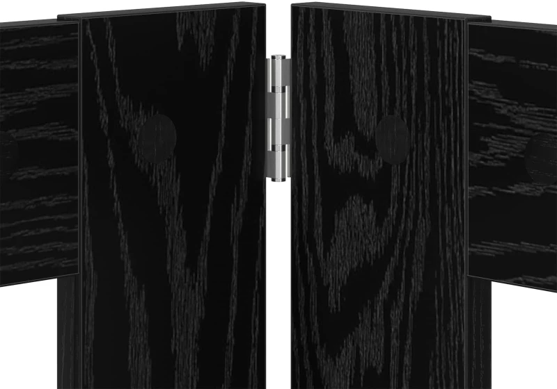 vidaXL Πύλη Σκύλου με Στηρίγματα 2 pcs Μαύρη Δρυς 80 x 100 cm
