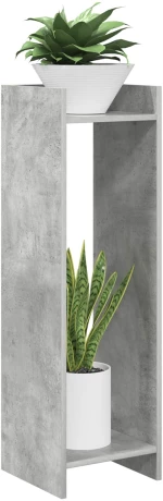 vidaXL Βάση φυτών με ράφι 2 pcs Σκυρόχρωμο Γκρι 30 x 30 x 100 εκ