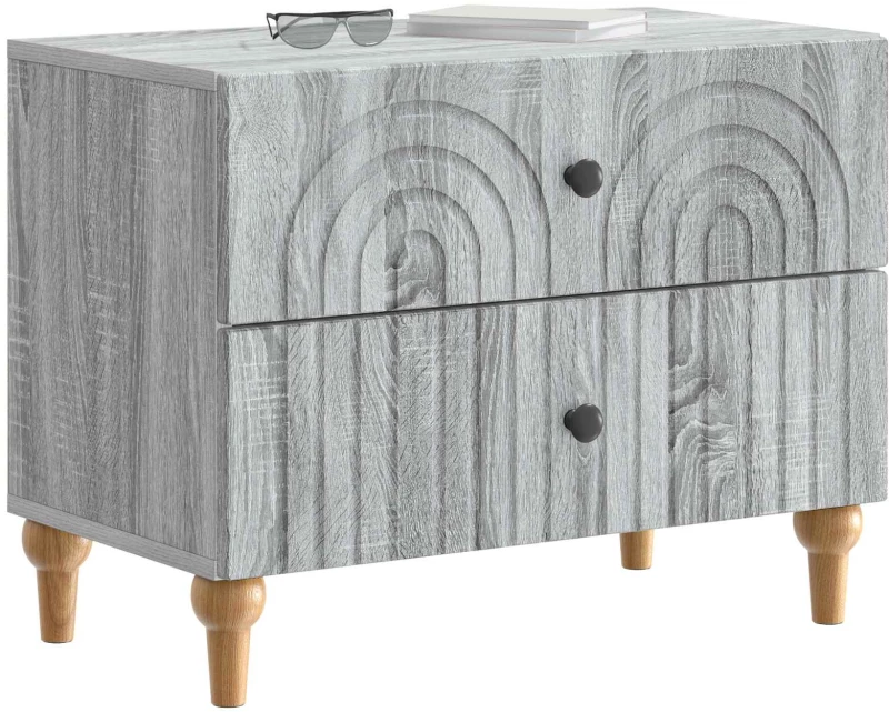vidaXL Κομοδίνο Γκρι Sonoma 62 x 34,5 x 48 εκ Επεξεργασμένο Ξύλο