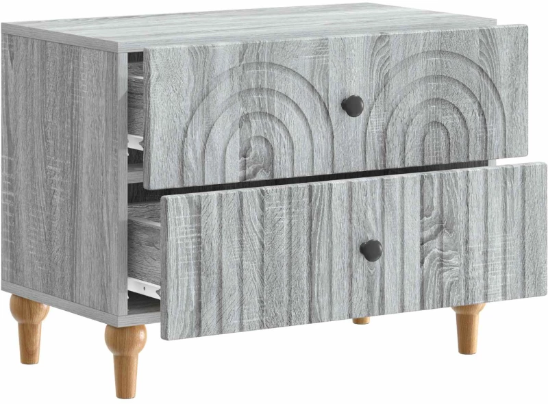 vidaXL Κομοδίνο Γκρι Sonoma 62 x 34,5 x 48 εκ Επεξεργασμένο Ξύλο