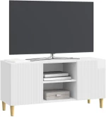 vidaXL Ντουλάπι TV Γυαλιστερό Λευκό 102 x 34,5 x 50 εκ.