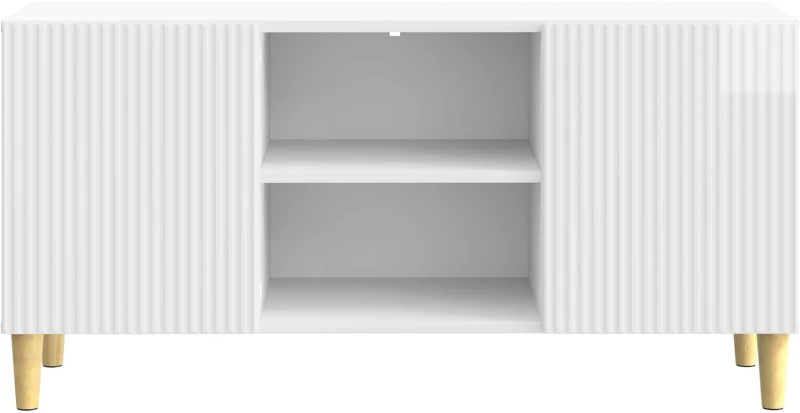 vidaXL Ντουλάπι TV Γυαλιστερό Λευκό 102 x 34,5 x 50 εκ.