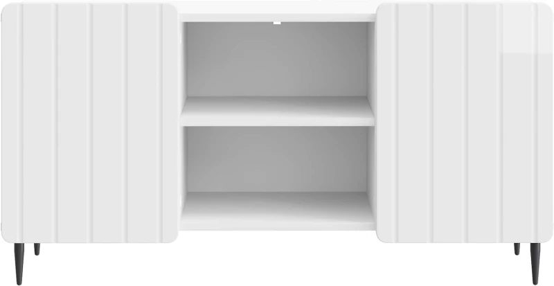 vidaXL Ντουλάπι TV Γυαλιστερό Λευκό 102 x 34,5 x 52 εκ