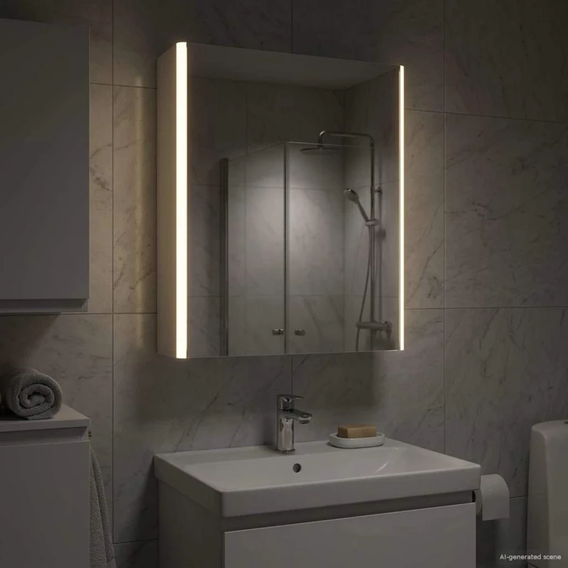 vidaXL Καθρέφτης Ντουλάπα Μπάνιου Λευκό 53,5 x 15,5 x 70 εκ.