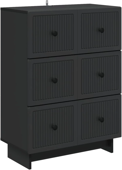 vidaXL Ντουλάπι με Συρτάρια Μαύρο 66 x 34,5 x 90 εκ Επεξεργασμένο Ξύλο