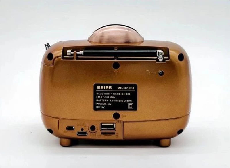 Επαναφορτιζόμενο ραδιόφωνο Retro - MD-1017BT - 410171 - Gold
