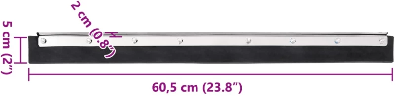 vidaXL Κεφαλή Σκουπίσματος Δαπέδου 60,5x2x5 εκ. Ατσάλι/Καουτσούκ