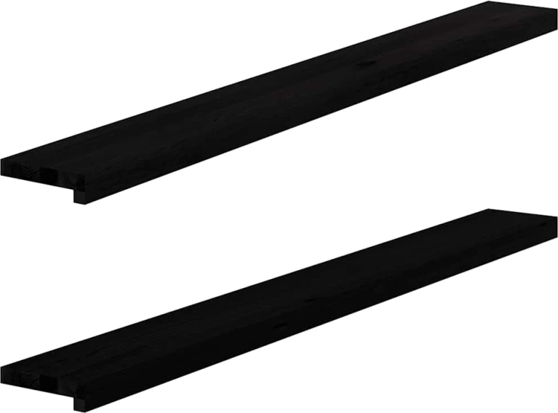 vidaXL Περβάζια παραθύρων 2 τεμ. Σκ. Καφέ 140x15x2εκ. Μασίφ Ξύλο Δρυός