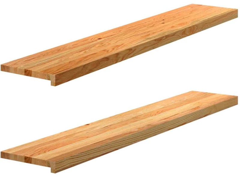 vidaXL Περβάζια παραθύρων 2 τεμ. Αν. Καφέ 140x30x2εκ. Μασίφ Ξύλο Δρυός