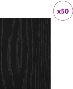 vidaXL Διακοσμητικά Πάνελ 50 pcs Μαύρη Οξυά 15 x 21 x 0.27 εκ.
