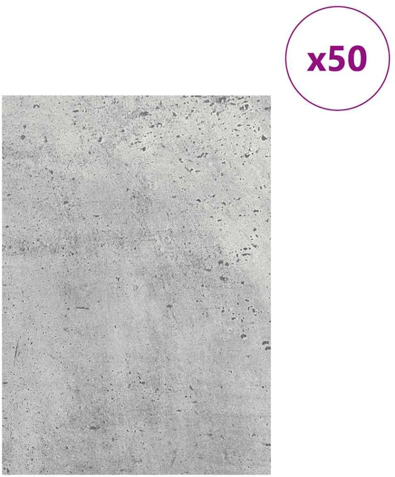 vidaXL Διακοσμητικά Πάνελ 50 pcs Σκυρόδεμα Γκρι 21 x 30 x 0,27 εκ