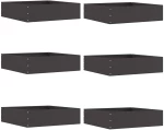 vidaXL Περίγραμμα γκαζόν 6 pcs Μαύρο 50 x 50 x 13 εκ Ατσάλι