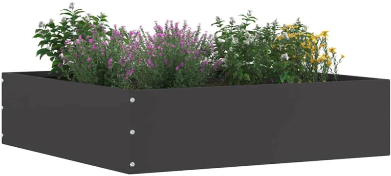vidaXL Περίγραμμα γκαζόν 6 pcs Μαύρο 50 x 50 x 13 εκ Ατσάλι